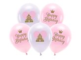 Eco Balloons 33 cm, Happy Birthday, mix (1 pkt / 5 pc.)