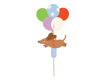 Cake topper Dachshund, 9x17 cm, mix