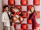 Standing foil balloon Teddy Bear, 75x84cm, mix