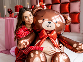 Standing foil balloon Teddy Bear, 75x84cm, mix