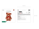 Standing foil balloon Teddy Bear, 75x84cm, mix