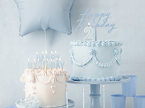 Plastic plates Frill, 22 x 22 cm, light blue (1 pkt / 4 pc.)