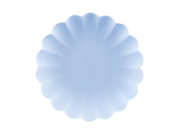 Plastic plates Frill, 22 x 22 cm, light blue (1 pkt / 4 pc.)