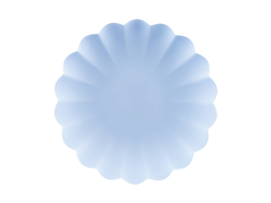 Plastic plates Frill, 22 x 22 cm, light blue (1 pkt / 4 pc.)