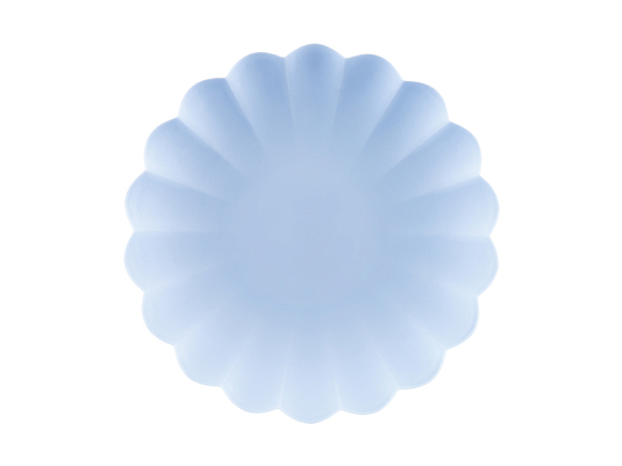 Plastic plates Frill, 22 x 22 cm, light blue (1 pkt / 4 pc.)