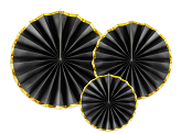 Decorative Rosettes, black (1 pkt / 3 pc.)