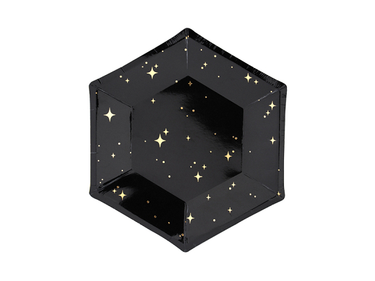 Plates Let's Celebrate, black, 20 cm (1 pkt / 6 pc.)
