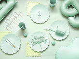 Ruffled napkins, 33x33 cm, green (1 pkt / 12 pc.)