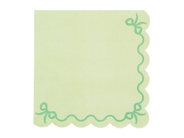 Ruffled napkins, 33x33 cm, green (1 pkt / 12 pc.)