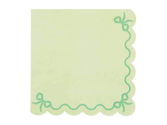 Ruffled napkins, 33x33 cm, green (1 pkt / 12 pc.)