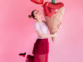 Foil balloon Cherry, 88x73cm, mix