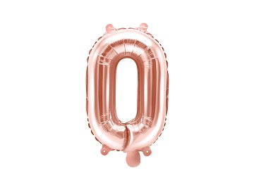 Foil Balloon Letter ''O'', 35cm, rose gold