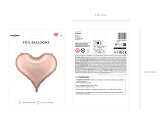Foil balloon Heart, 75x64,5 cm, rosegold
