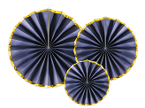 Decorative Rosettes, navy-blue (1 pkt / 3 pc.)