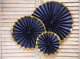 Decorative Rosettes, navy-blue (1 pkt / 3 pc.)
