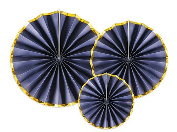 Decorative Rosettes, navy-blue (1 pkt / 3 pc.)