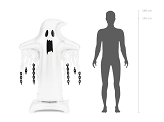 Foil Standing Balloon Ghost XXL, 109x165 cm, white