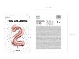 Foil Balloon Number ''2'', 86cm, rose gold