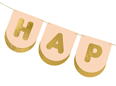 Happy Birthday Horses banner, 13 x 150 cm