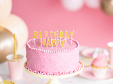Birthday candles Happy Birthday, gold, 2.5cm (1 pkt / 13 pc.)