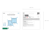 Foil balloon curtain double-sided Square, misty blue, 35 x 35 cm (1 pkt / 4 pc.)