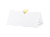 Place cards - Heart, gold, 10x5cm (1 pkt / 10 pc.)