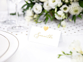 Place cards - Heart, gold, 10x5cm (1 pkt / 10 pc.)