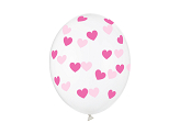 Balloons 30cm, Hearts, Crystal Clear (1 pkt / 50 pc.)