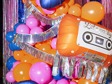Foil fringe garland, 300x12.5 cm, holographic