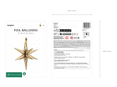 3D foil balloon Star, 105cm, gold