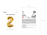 Foil Balloon Number ''2'', 35cm, gold