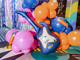 Foil balloons for garlands Microphone, 10x25 cm, orange (1 pkt / 3 pc.)