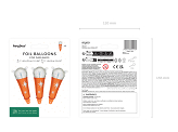 Foil balloons for garlands Microphone, 10x25 cm, orange (1 pkt / 3 pc.)