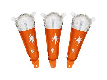 Foil balloons for garlands Microphone, 10x25 cm, orange (1 pkt / 3 pc.)
