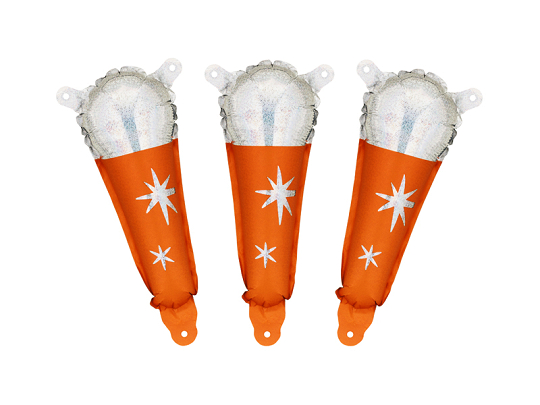 Foil balloons for garlands Microphone, 10x25 cm, orange (1 pkt / 3 pc.)