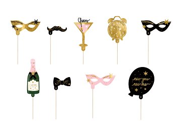 Photo props Let's party, mix (1 pkt / 9 pc.)