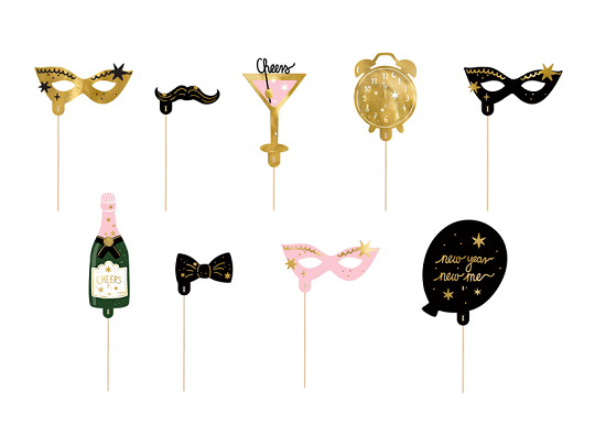 Photo props Let's party, mix (1 pkt / 9 pc.)