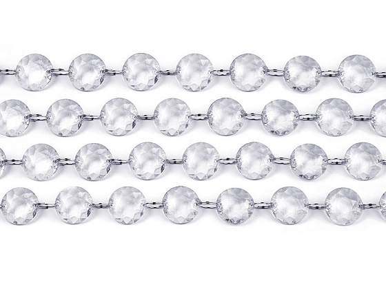 Crystal garland, colourless, 1m