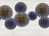 Decorative Rosettes, navy-blue (1 pkt / 4 pc.)