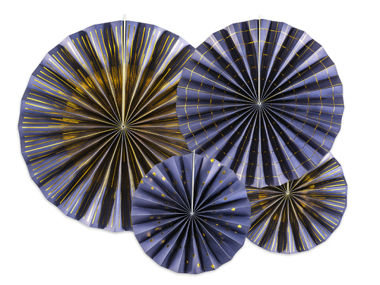 Decorative Rosettes, navy-blue (1 pkt / 4 pc.)