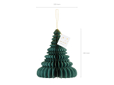 Paper honeycomb ornament Christmas tree, bottle green, 24cm