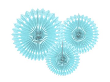 Decorative Rosettes, Light Blue, 20-30cm (1 pkt / 3 pc.)