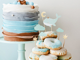 Cupcake toppers - Whale, 11-13.5 cm (1 pkt / 7 pc.)