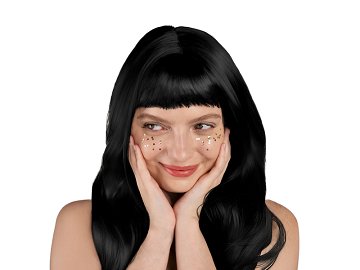 Wig, long hair, black