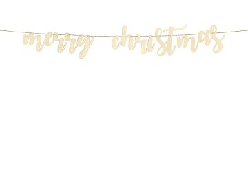 Wooden banner Merry Christmas, 87x17cm