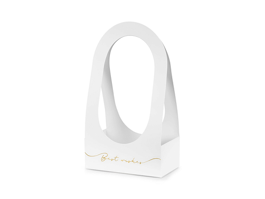 Flowerbox Best Wishes, 21.6 x 11.7 x 38.5 cm, white