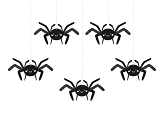 Paper decoration Spiders, 27x17 cm, black (1 pkt / 5 pc.)