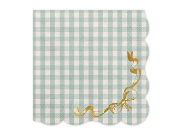 Checkered Napkins with Bow, 33x33 cm, mix (1 pkt / 12 pc.)