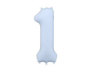 Foil Balloon Number ''1'', 86cm, misty blue