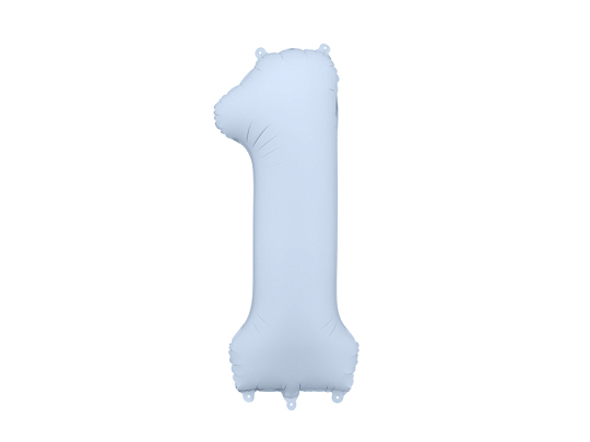 Foil Balloon Number ''1'', 86cm, misty blue